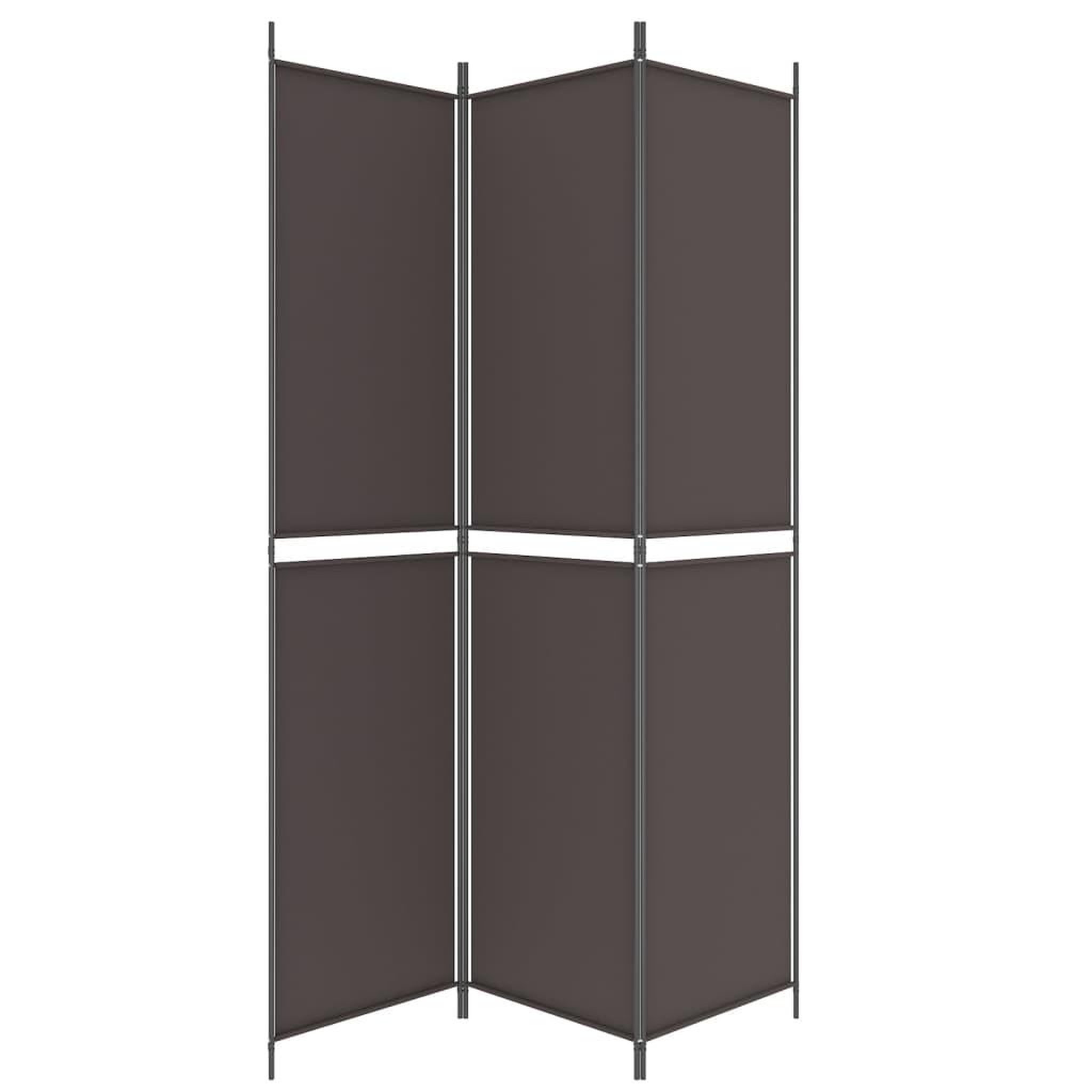 Voir la diapositive 4 : VIDAXL Cloison de separation 3 panneaux marron 150x220 cm tissu