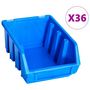 Voir la diapositive 3 : VIDAXL Kit de bacs de stockage avec panneaux muraux 96 pcs Bleu
