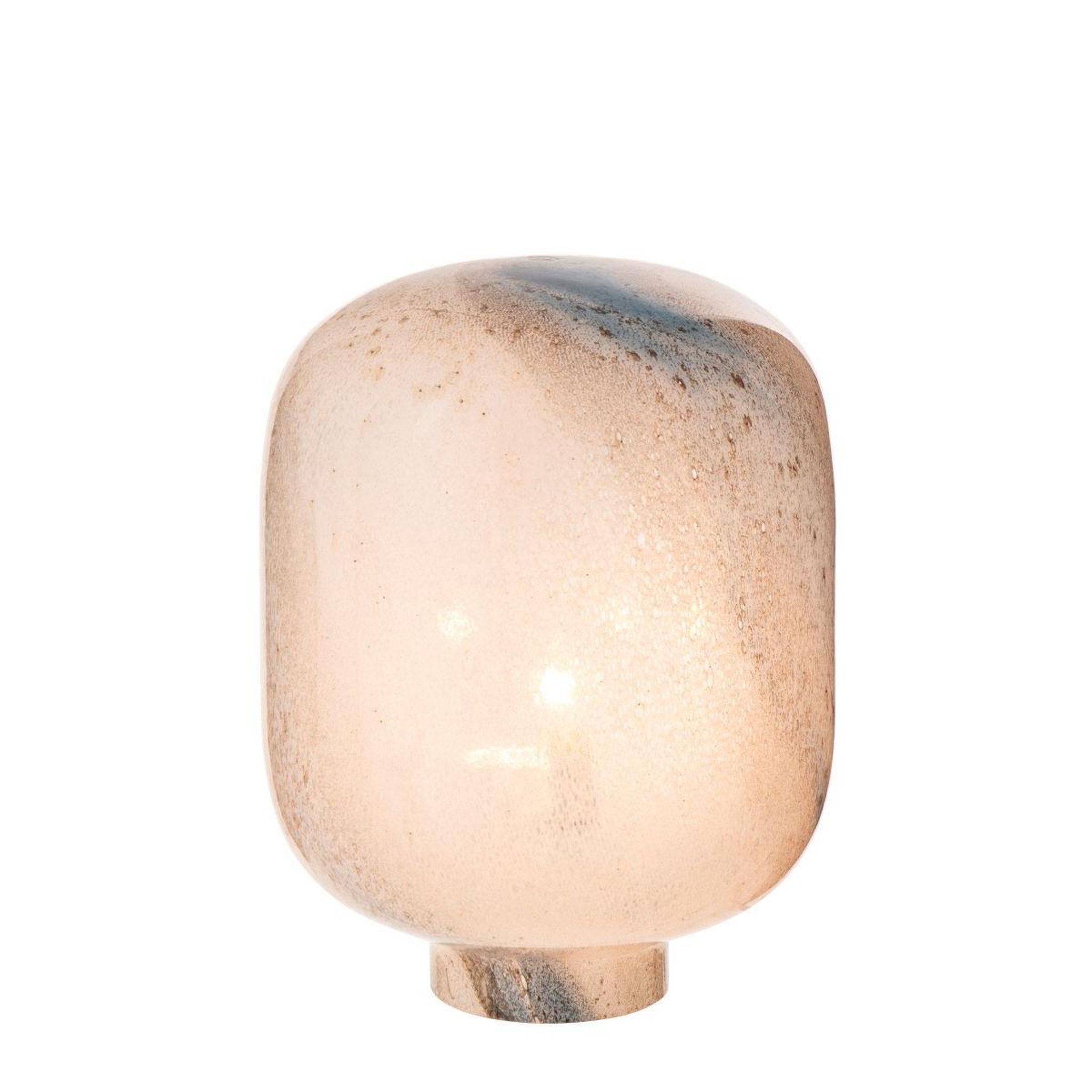 Voir la diapositive 2 : J-LINE Lampe à poser en verre  bola  38cm bleu & blanc