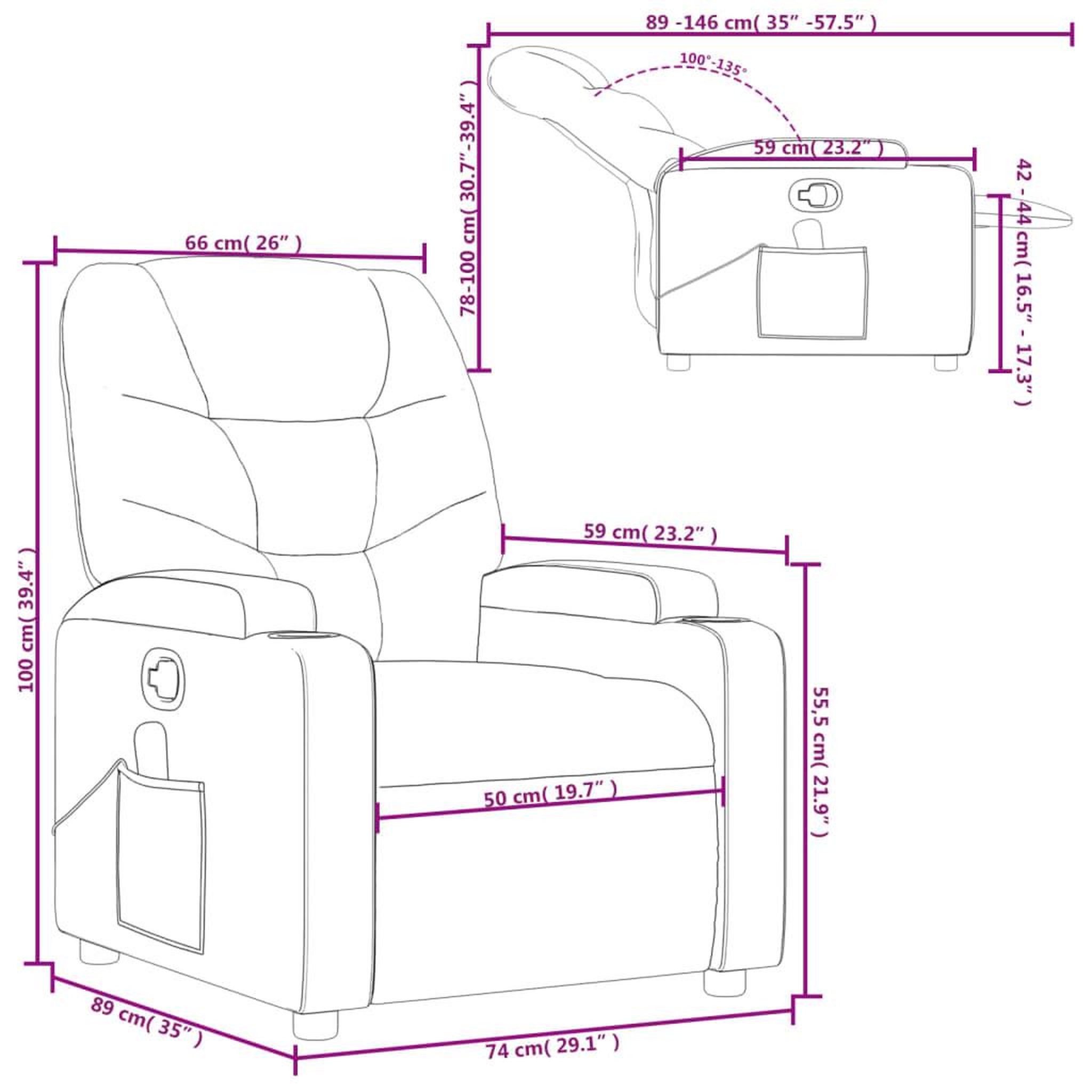 Voir la diapositive 6 : VIDAXL Fauteuil de massage inclinable Rouge bordeaux Similicuir