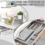 Voir la diapositive 4 : HOMCOM Bureau enfant avec chaise - ensemble bureau et chaise réglable - support lecture, tablette, étagère - gris blanc