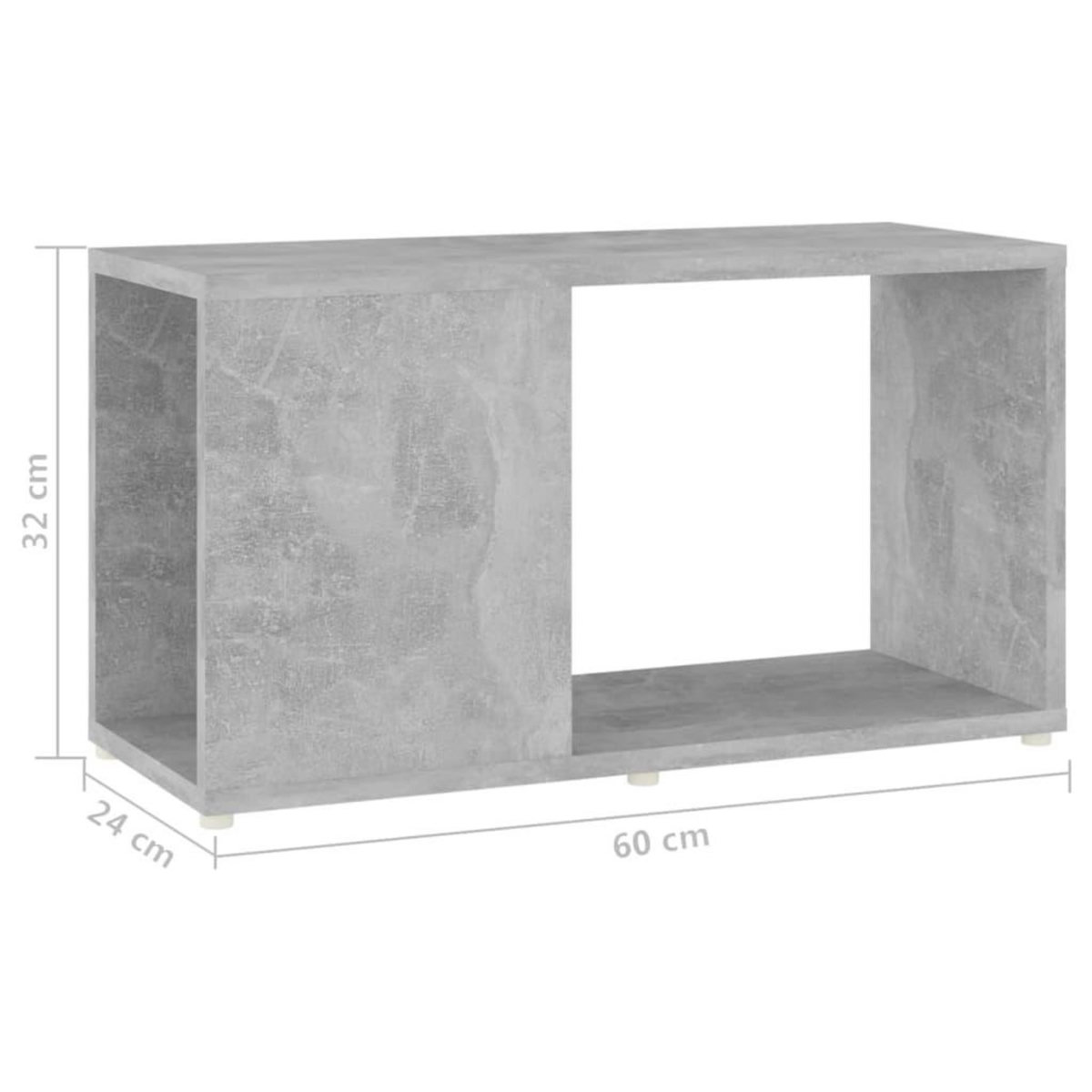 VIDAXL Meuble TV Gris beton 60x24x32 cm Bois d'ingenierie