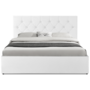 Voir la diapositive 3 : ID MARKET Lit coffre double AUSTIN avec tête de lit et sommier 140 x 190 cm PVC blanc