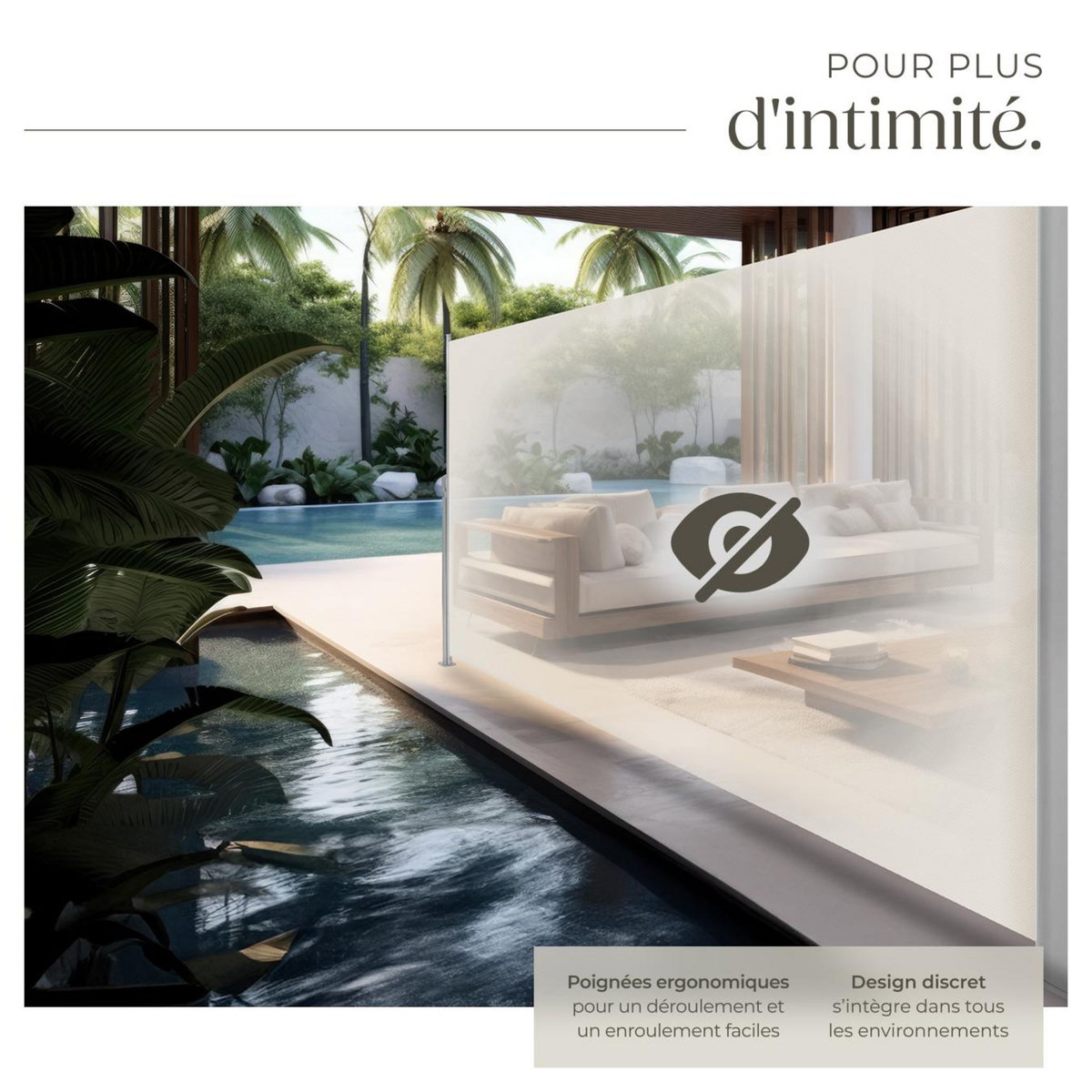 tectake Store latéral Brise-vue en Aluminium beige