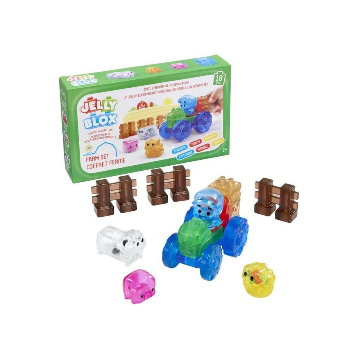 GOLIATH Coffret ferme - Jeu de construction - JELLY BLOX - GOLIATH - Briques souples et flexibles - Des 2 ans