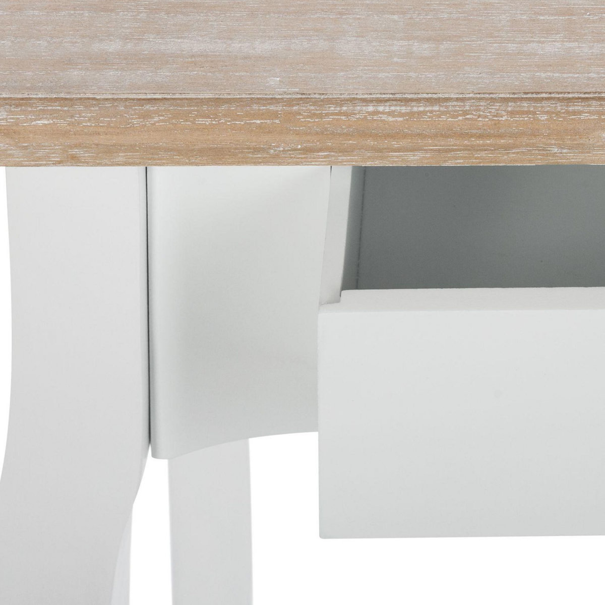 ATMOSPHERA Console Chrysa - 2 tiroirs - Blanc et Bois