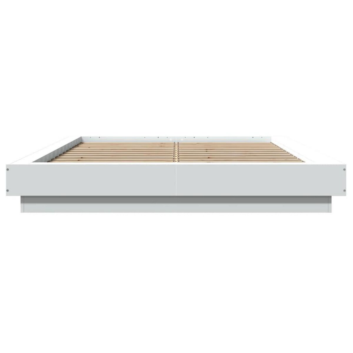 VIDAXL Cadre de lit avec lumieres LED sans matelas blanc 140x190 cm