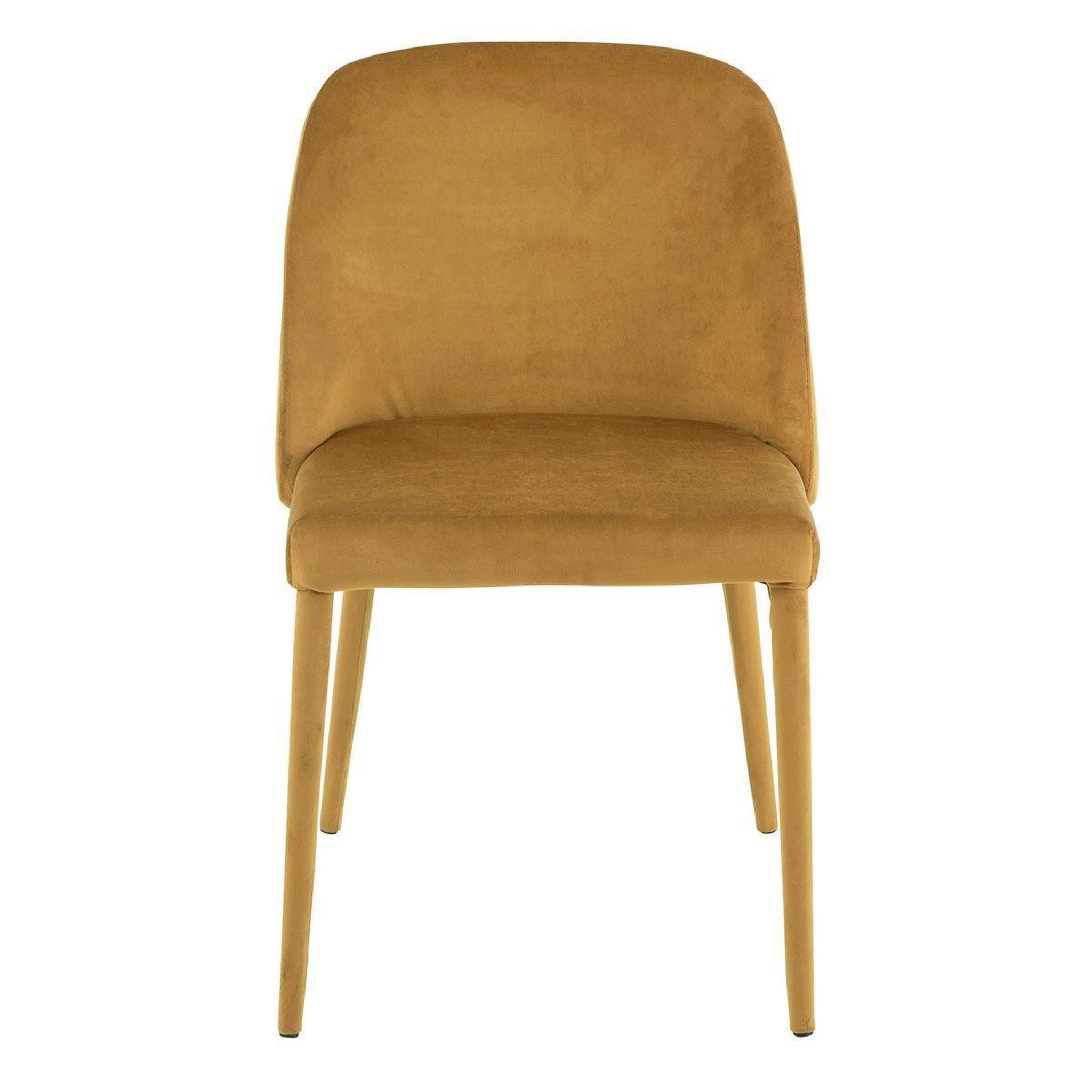 Voir la diapositive 2 : J-LINE Chaise design  charlotte  81cm jaune ocre