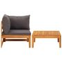 Voir la diapositive 2 : VIDAXL Salon de jardin 2 pcs avec coussins gris fonce Bois d'acacia