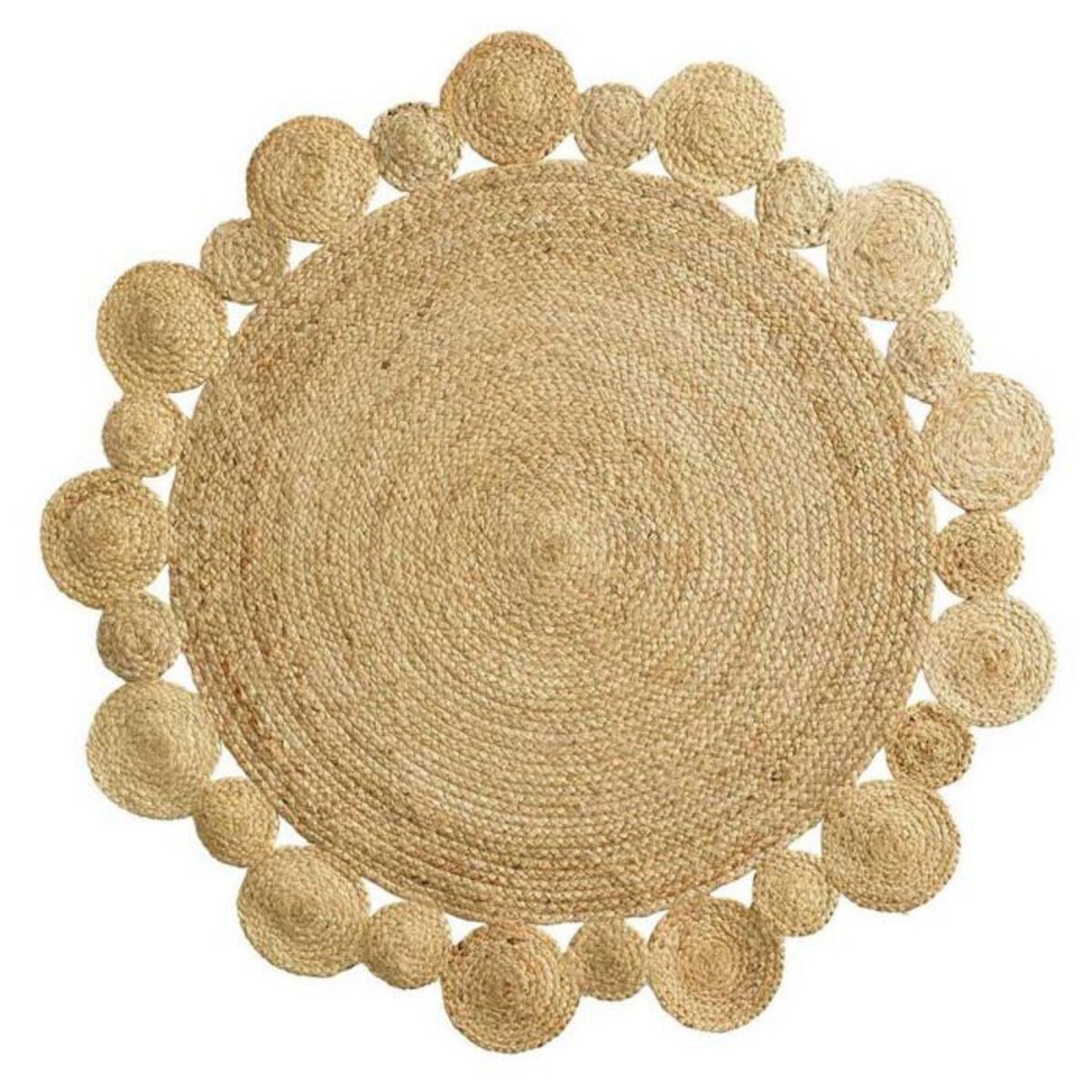 Paris Prix Tapis Déco Rond en Jute  Cordou  120cm Naturel