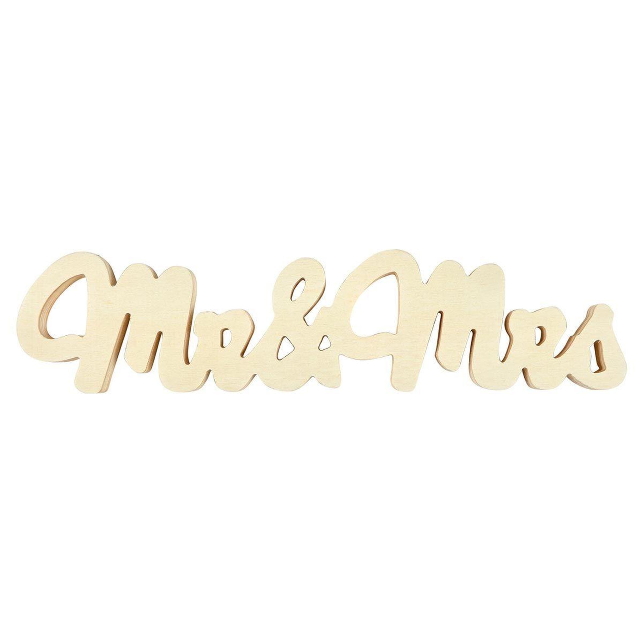 HOMEA Support à Décorer en Bois  Mr & Mrs  32cm Beige