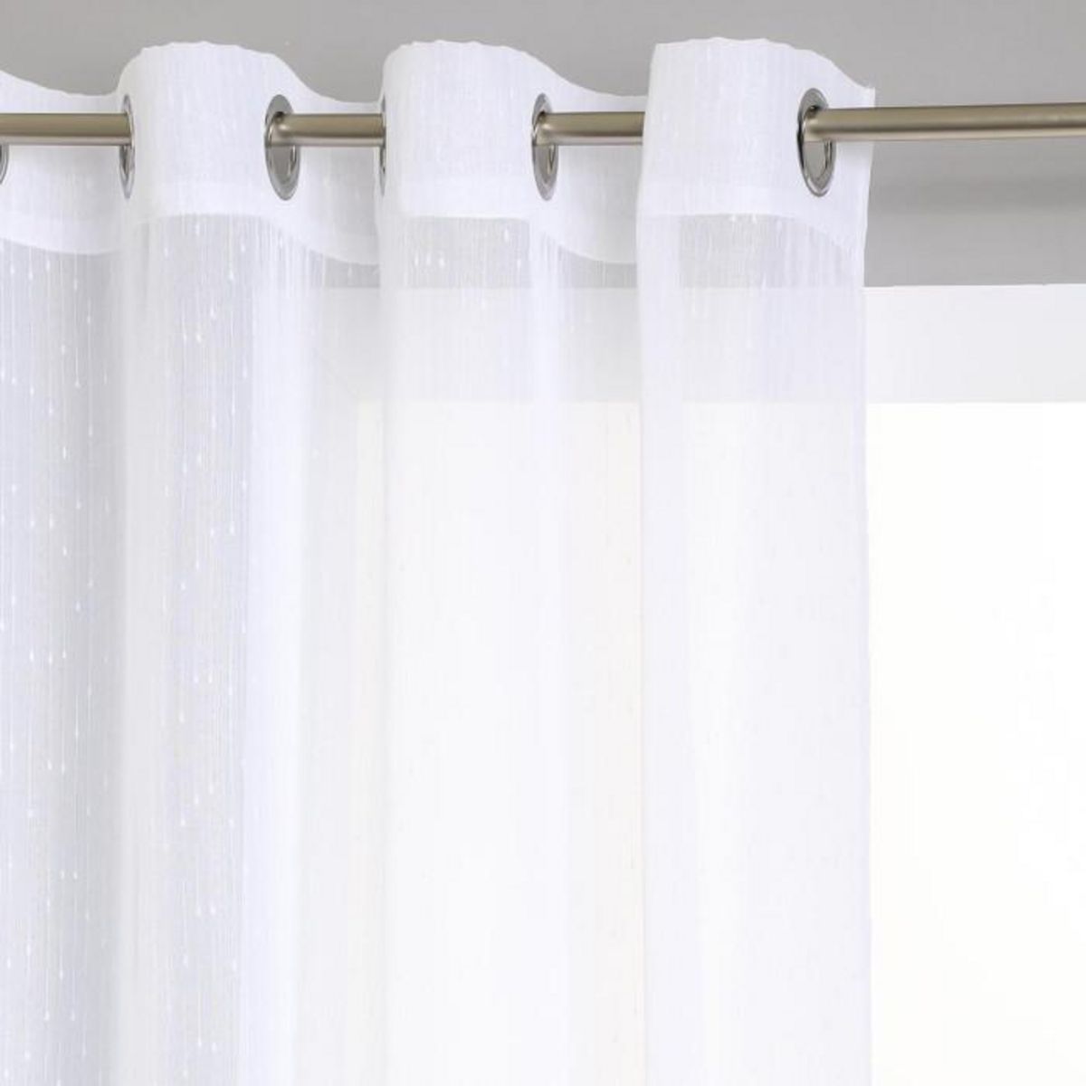 ATMOSPHERA Rideau Voilage  Rayure  140x240cm Blanc