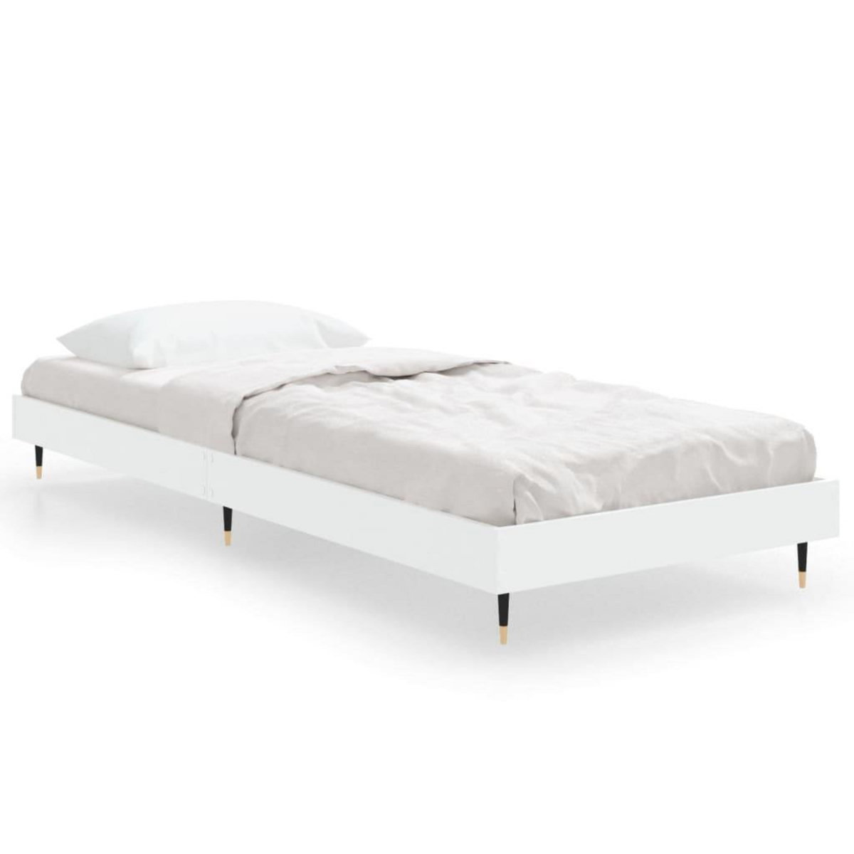 VIDAXL Cadre de lit sans matelas blanc 75x190 cm bois d'ingenierie