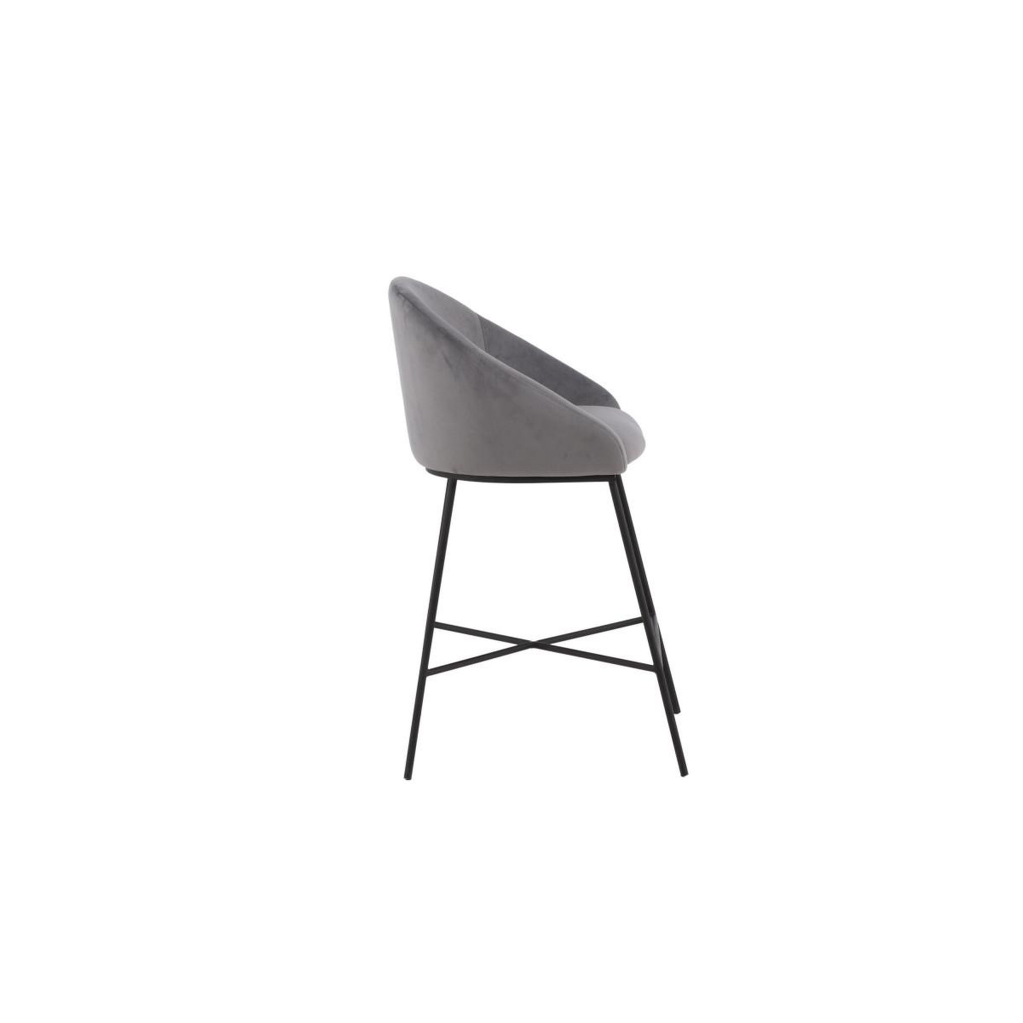 Voir la diapositive 2 : Paris Prix Chaise de bar en velours  alton  97cm gris foncé