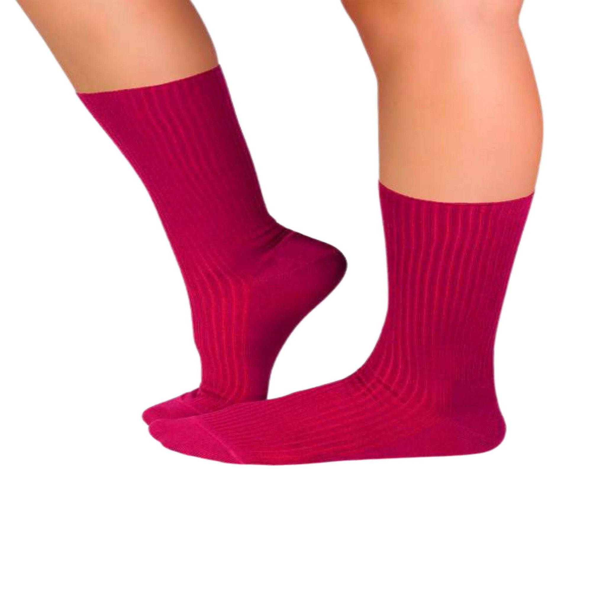 Voir la diapositive 3 : PIRIN HILL Chaussettes sans élastique coton bio fuchsia