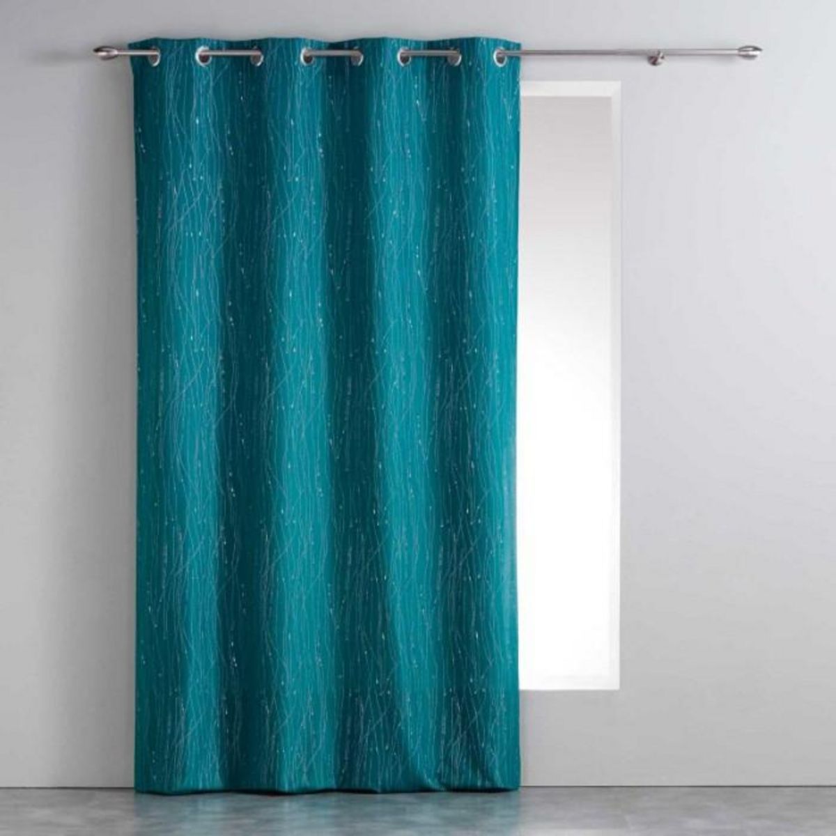 Paris Prix Rideau à Oeillets  Filiane  140x260cm Bleu Pétrole