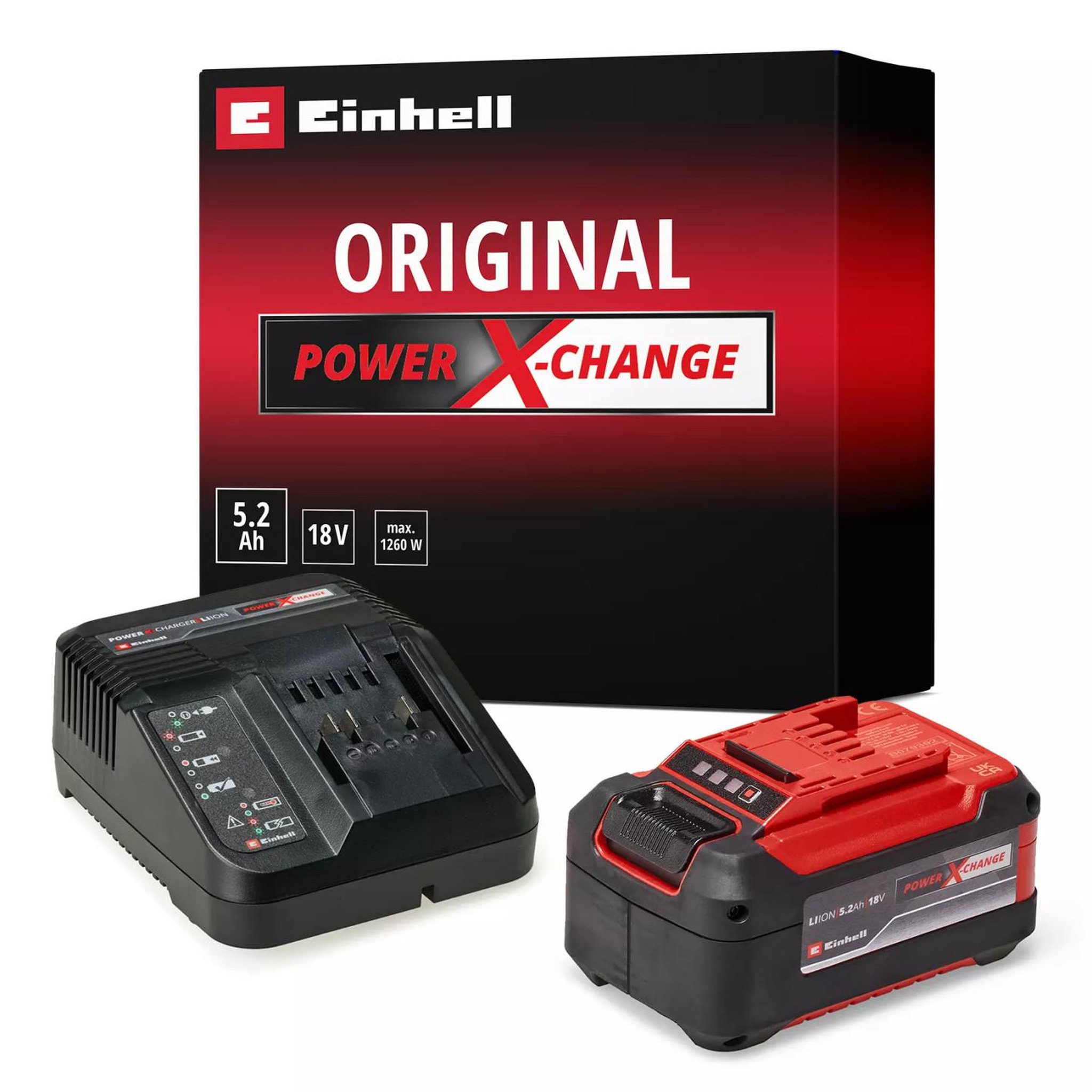 Voir la diapositive 2 : Einhell Einhell 5.2 Ah PXC Starter-Kit chargeur de batterie Universel Secteur