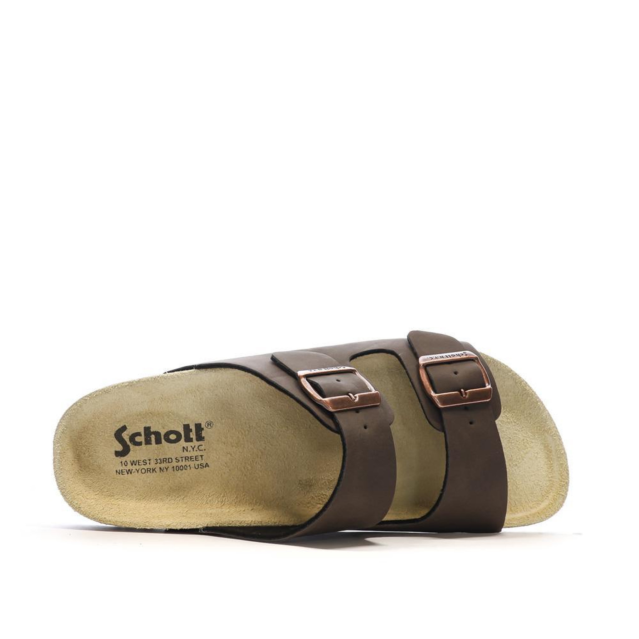 Voir la diapositive 3 : Schott Sandales marrons lisses homme schott arthur