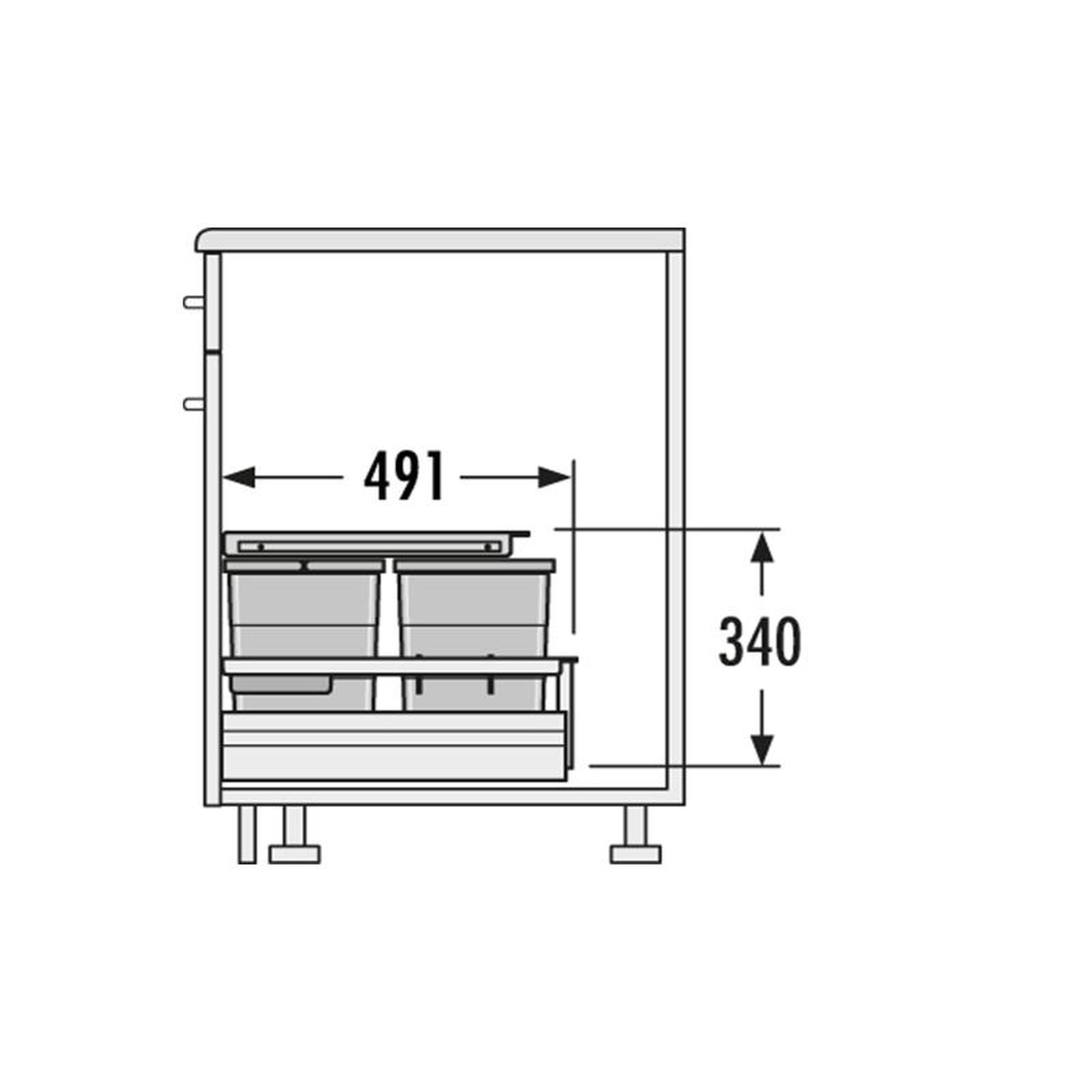 Voir la diapositive 6 : HAILO Poubelle de cuisine encastrable pour meuble coulissant 34l hailo separato k 500