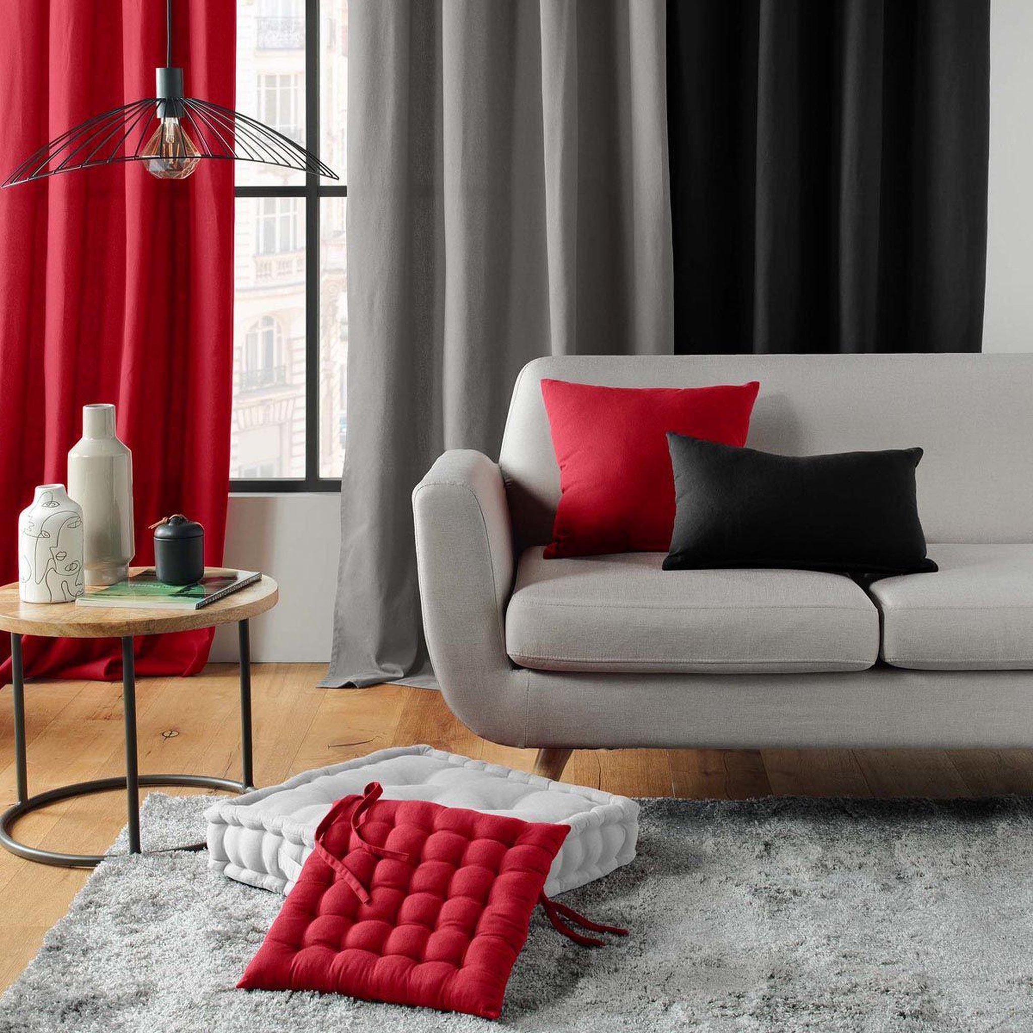 Voir la diapositive 4 : Douceur d'Intérieur Coussin de chaise  twily  38x38cm rouge