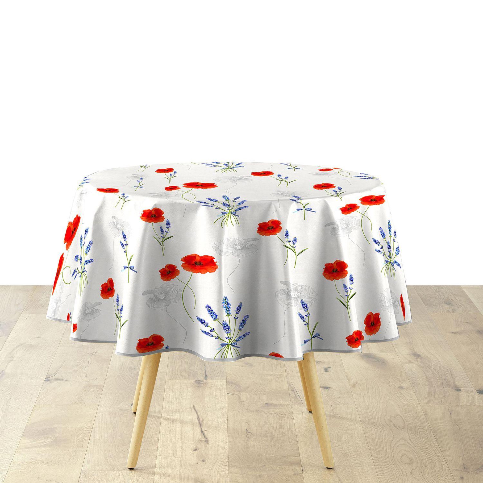 Voir la diapositive 4 : Douceur d'Intérieur Nappe ronde arles - diam. 160 cm - gris et rouge