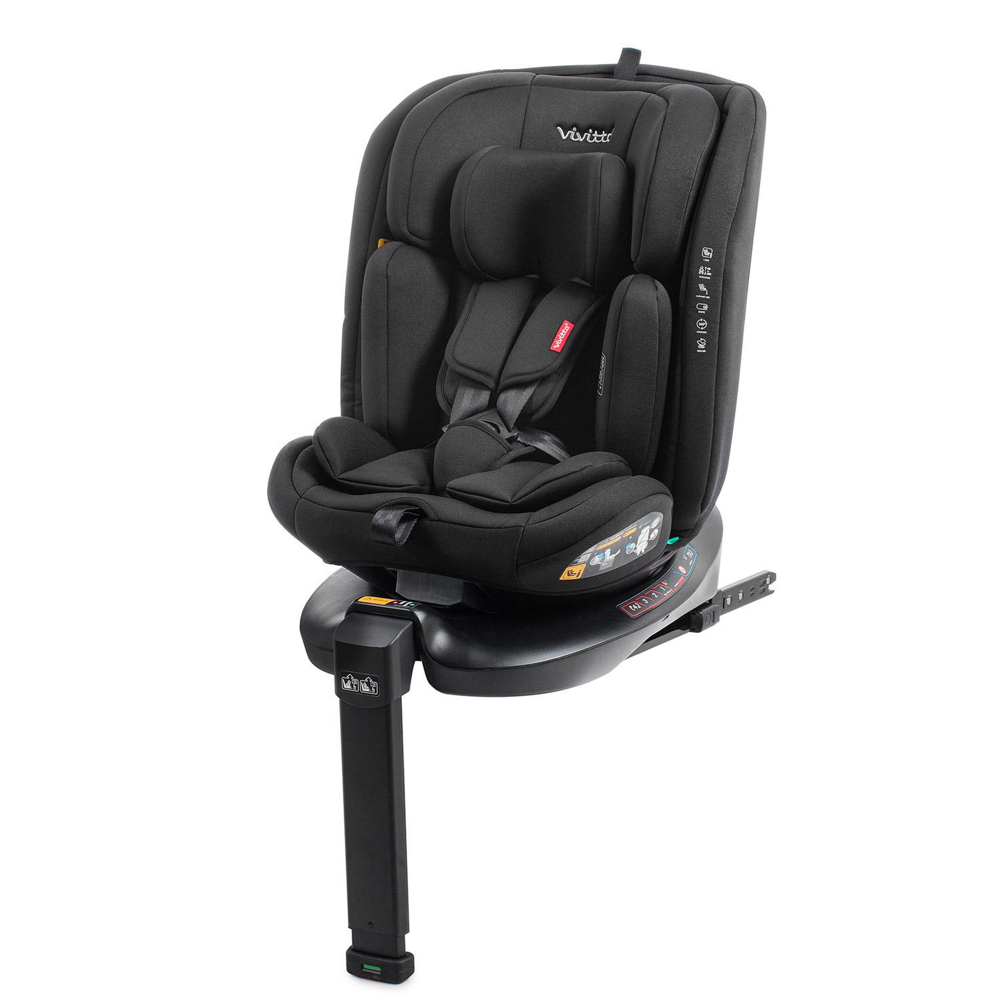 VIVITTA Siège auto jade ifix support leg 40-150 cm. Coloris disponibles : Noir