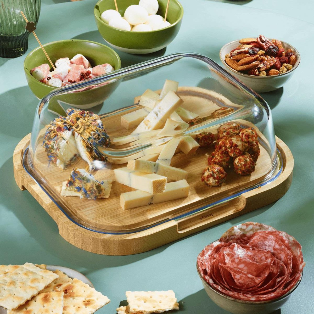 PEBBLY Boîte à fromage en bambou - NBA231