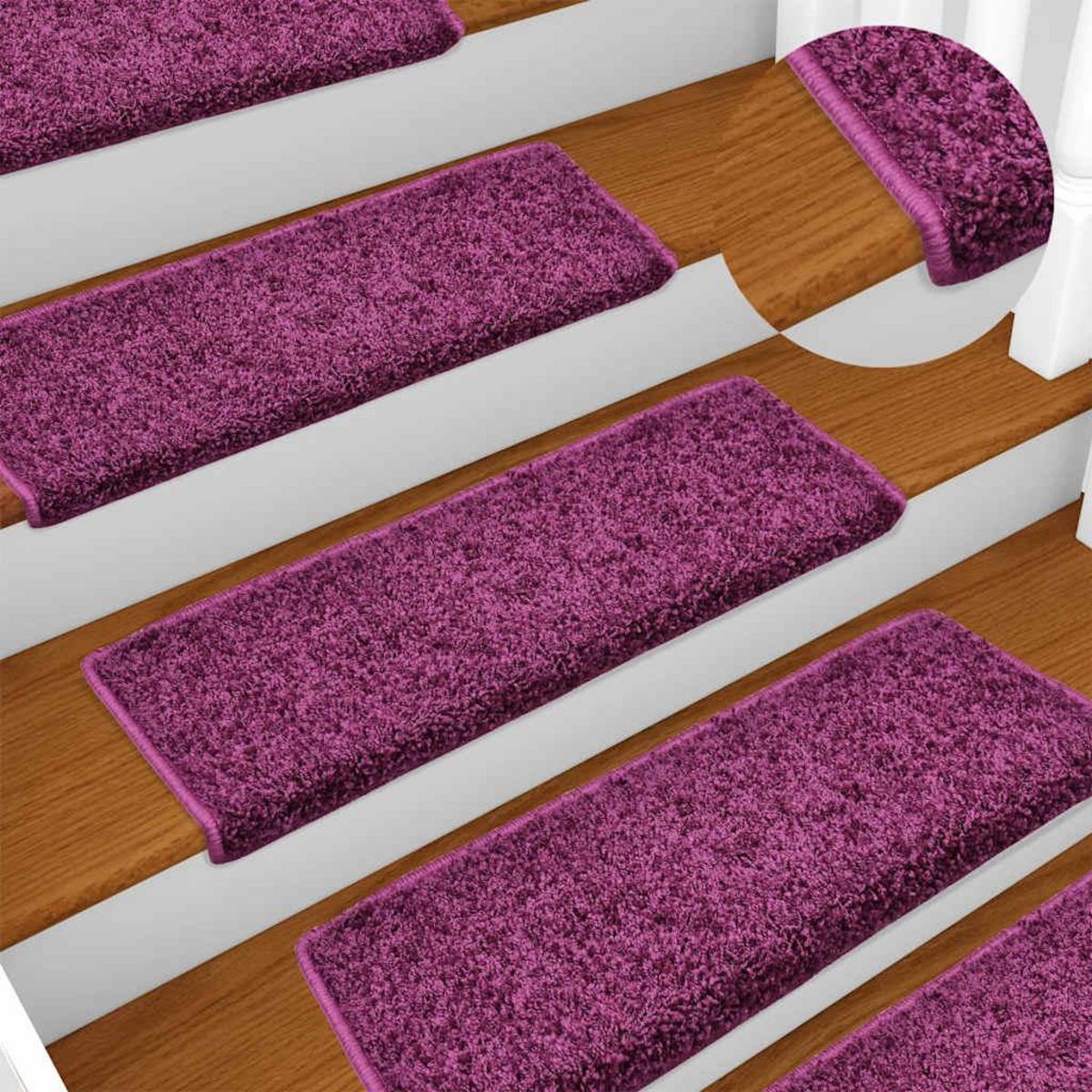 VIDAXL Tapis d'escalier 30 pcs 65x21x4 cm Violet