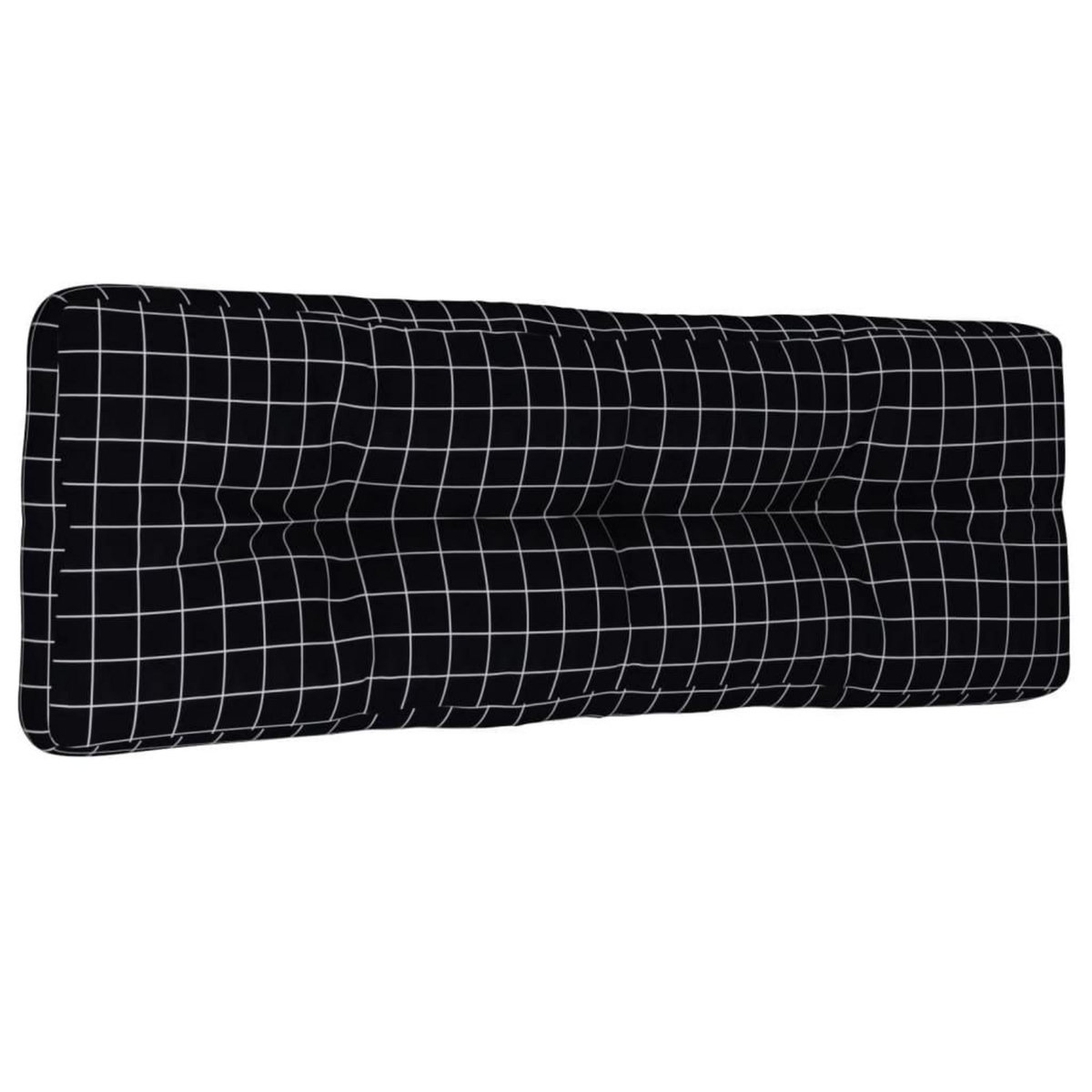 VIDAXL Coussin de palette motif a carreaux noir 120x40x12 cm tissu