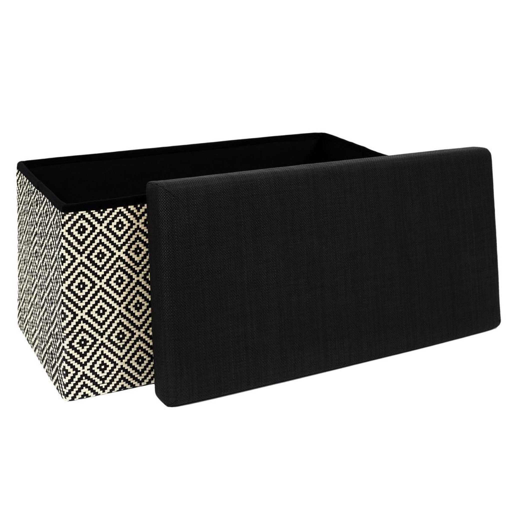 Voir la diapositive 3 : The Home Deco Factory Banc coffre pliable  tressé  76cm noir