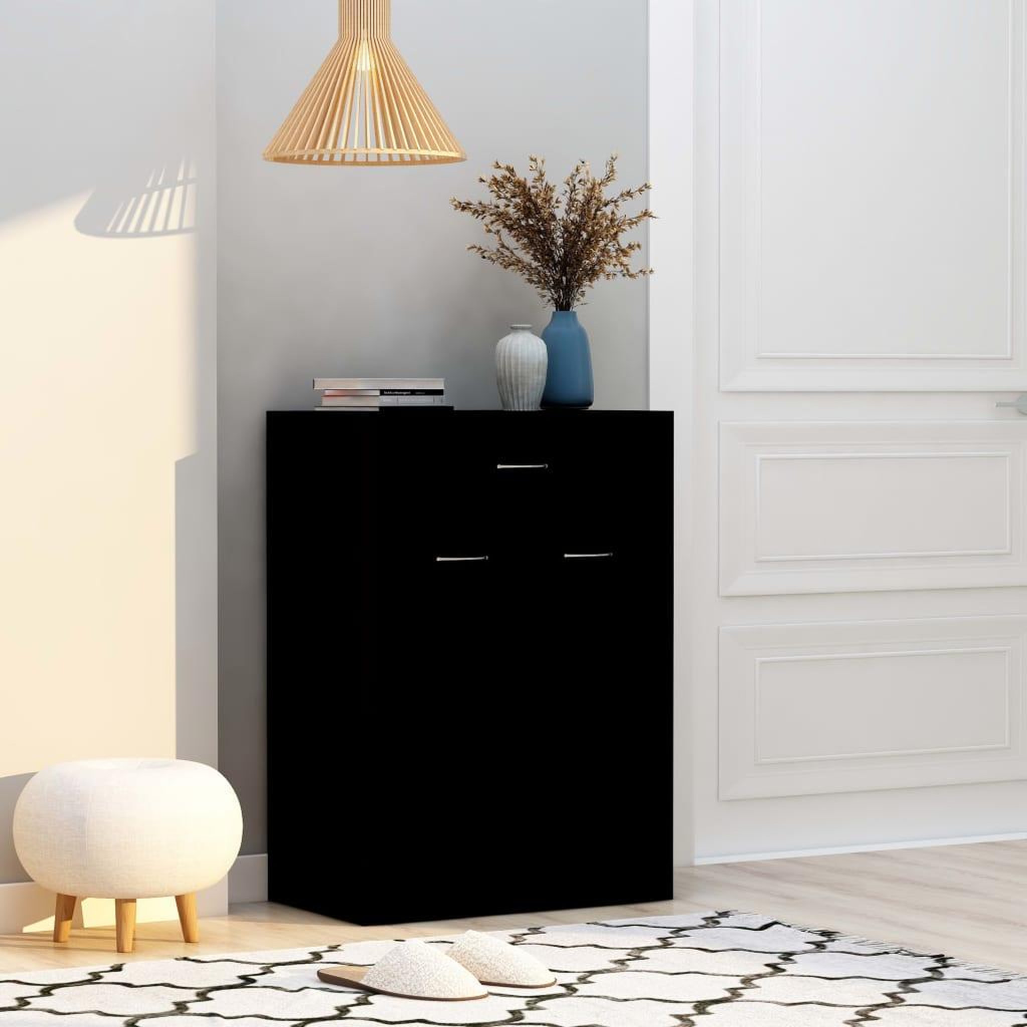 Voir la diapositive 1 : VIDAXL Armoire a chaussures Noir 60x35x84 cm Bois d'ingenierie