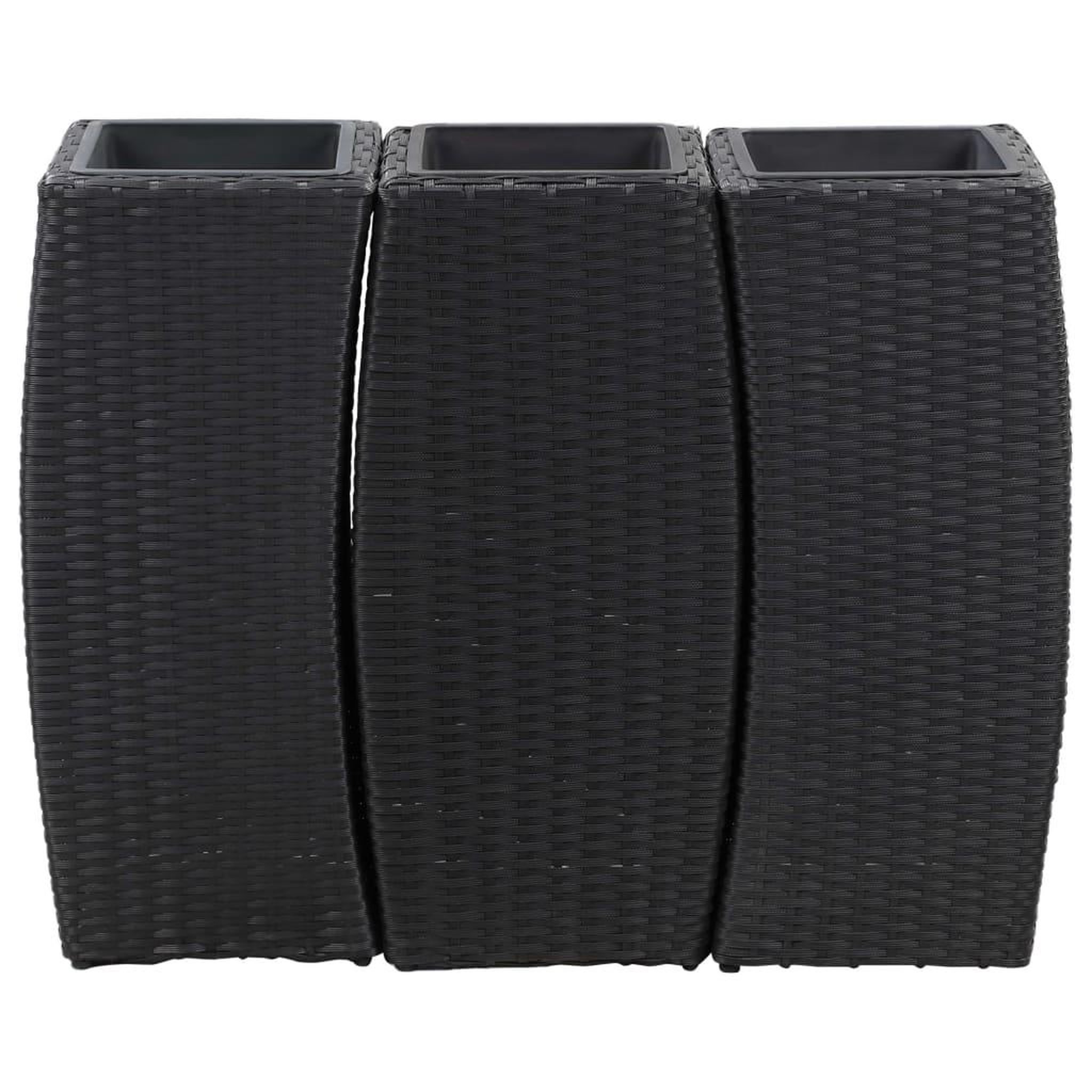 Voir la diapositive 2 : VIDAXL Lits sureleves de jardin 3 pcs Resine tressee Noir
