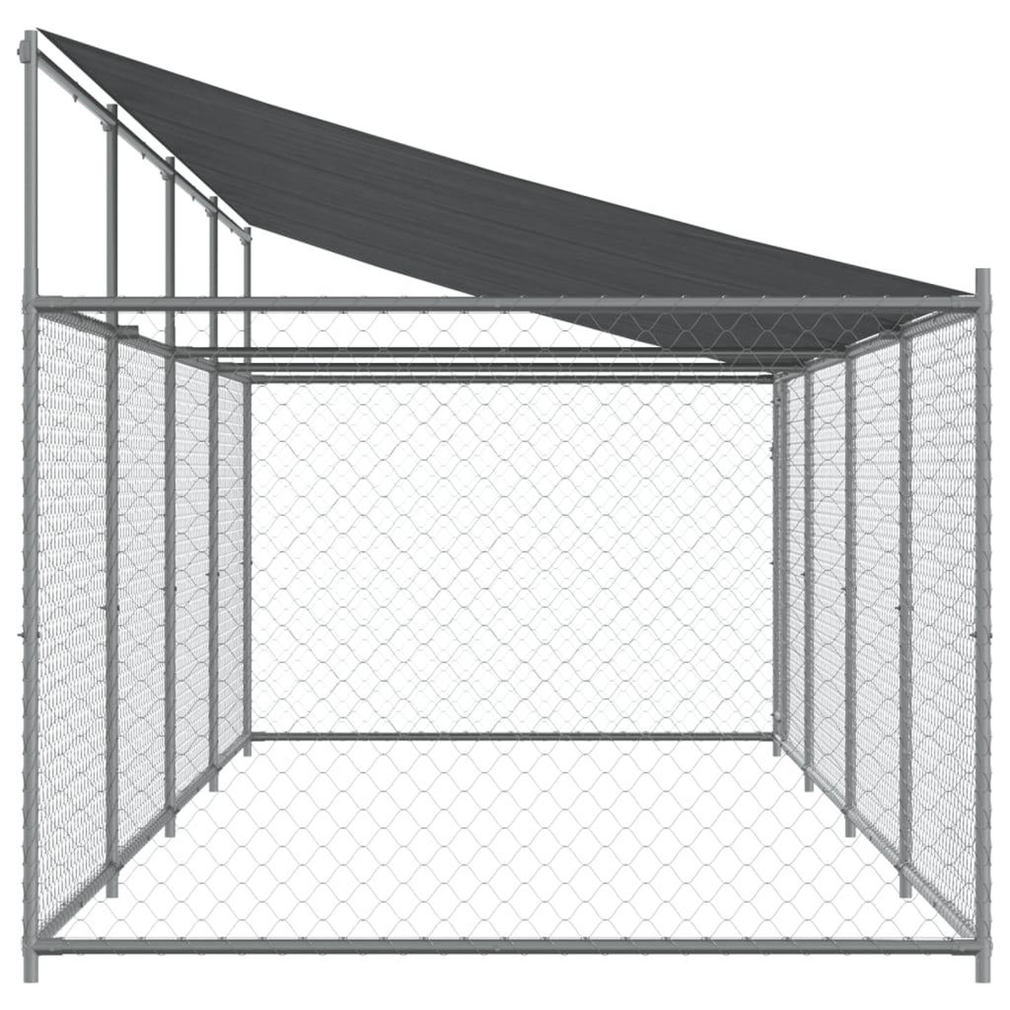 Voir la diapositive 5 : VIDAXL Cage pour chien avec toit et porte gris 8x2x2 m acier galvanise