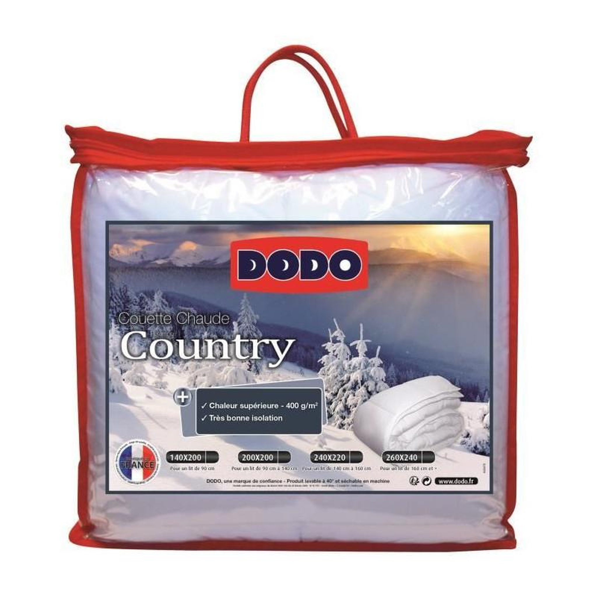 DODO DODO Couette chaude 400gr/m2 COUNTRY 200x200 cm blanc