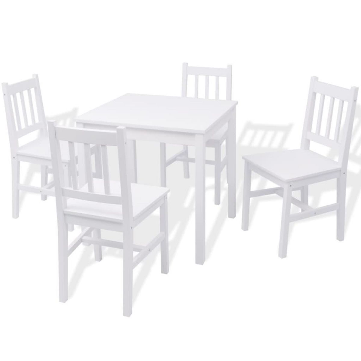 VIDAXL Ensemble de salle a manger 5 pieces Pinede Blanc