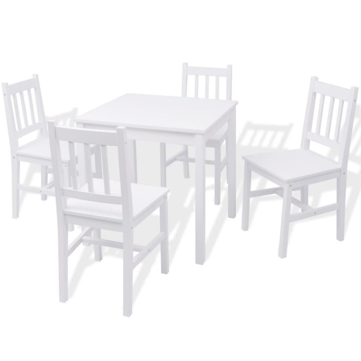 VIDAXL Ensemble de salle a manger 5 pieces Pinede Blanc