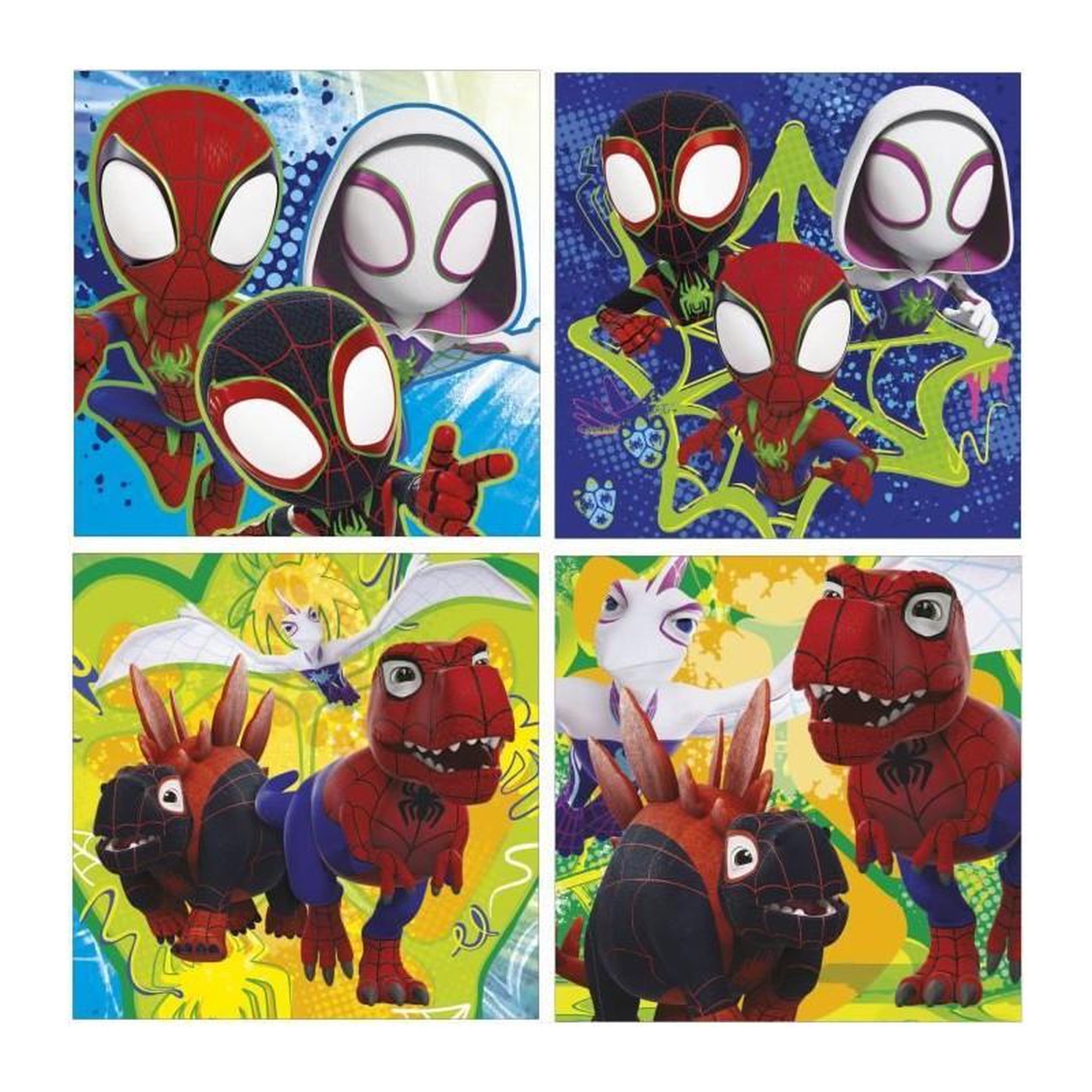 Voir la diapositive 2 : EDUCA Puzzle progressif 12+16+20+25 pièces Dino Spidey – Enfants dès 3 ans – 4 puzzles évolutifs – Qualité éducative – EDUCA