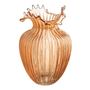 Voir la diapositive 1 : Paris Prix Vase Design en Verre  Fleur Lignes  29cm Orange
