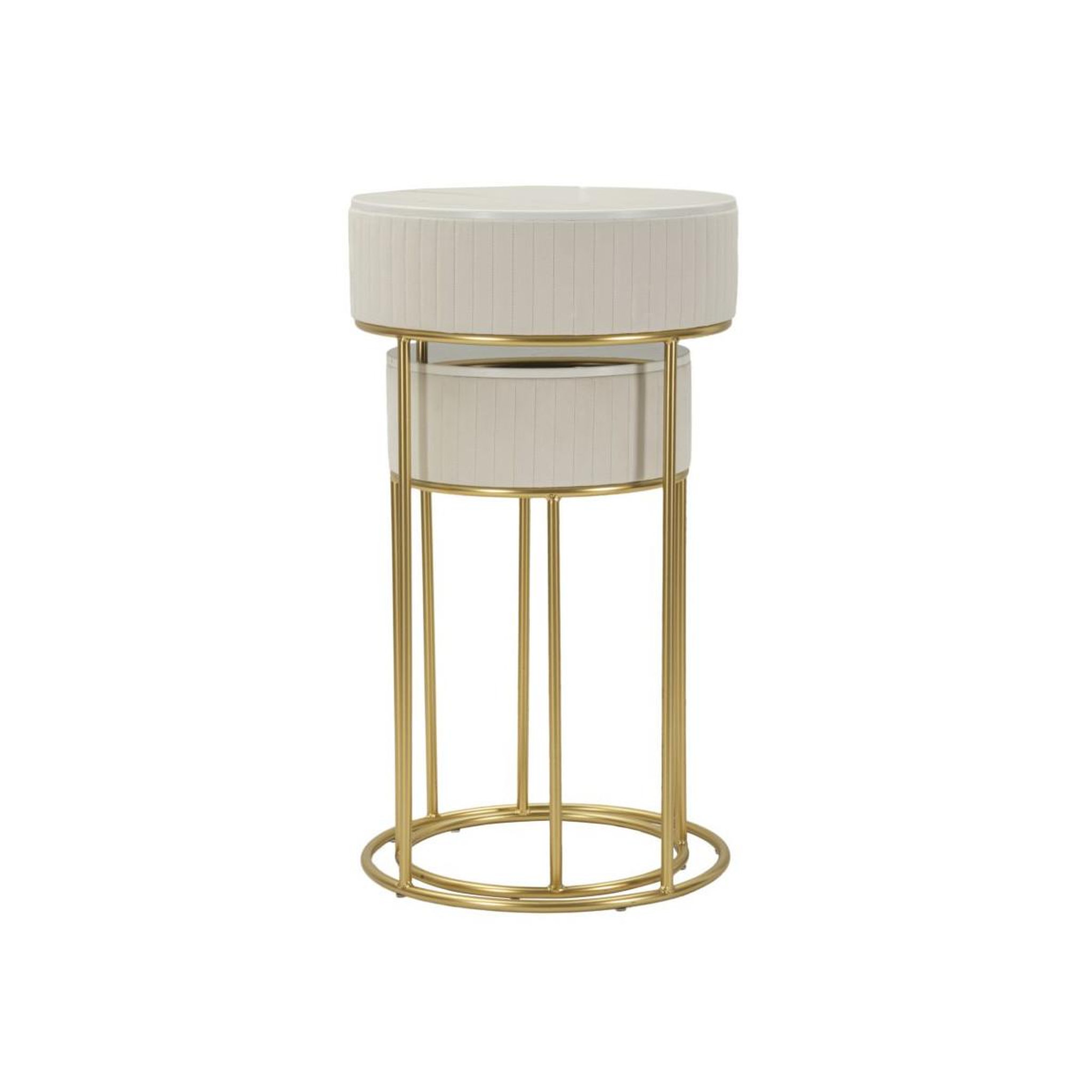Voir la diapositive 5 : Paris Prix Lot de 2 tables d'appoint ronde  wedding  90cm crème