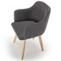 Voir la diapositive 3 : Paris Prix Chaise Scandinave en Tissu  Sweet Color  76cm Gris Foncé