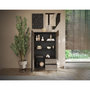 Voir la diapositive 3 : BEST MOBILIER Jules - buffet haut - 2 portes et 2 étagères - 106x177 cm