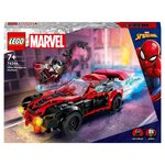 LEGO Marvel Super Heros 76244 Miles Morales vs Morbius, Jouet de Construction Spider-Man, avec Voiture de Course, Spidey et ses Amis Extraordinaires