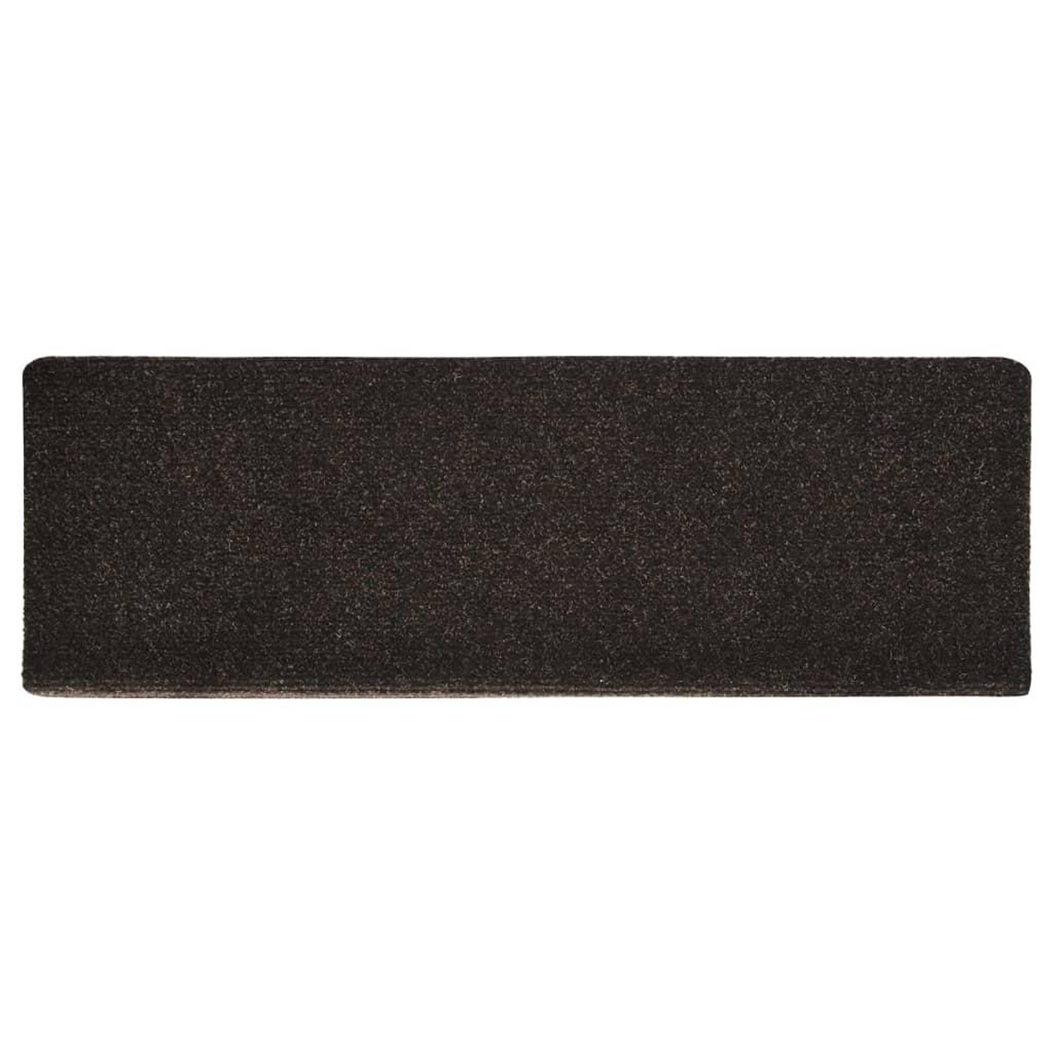 Voir la diapositive 4 : VIDAXL Tapis d'escalier 15 pcs Tissu aiguillete 65x21x4cm Marron fonce