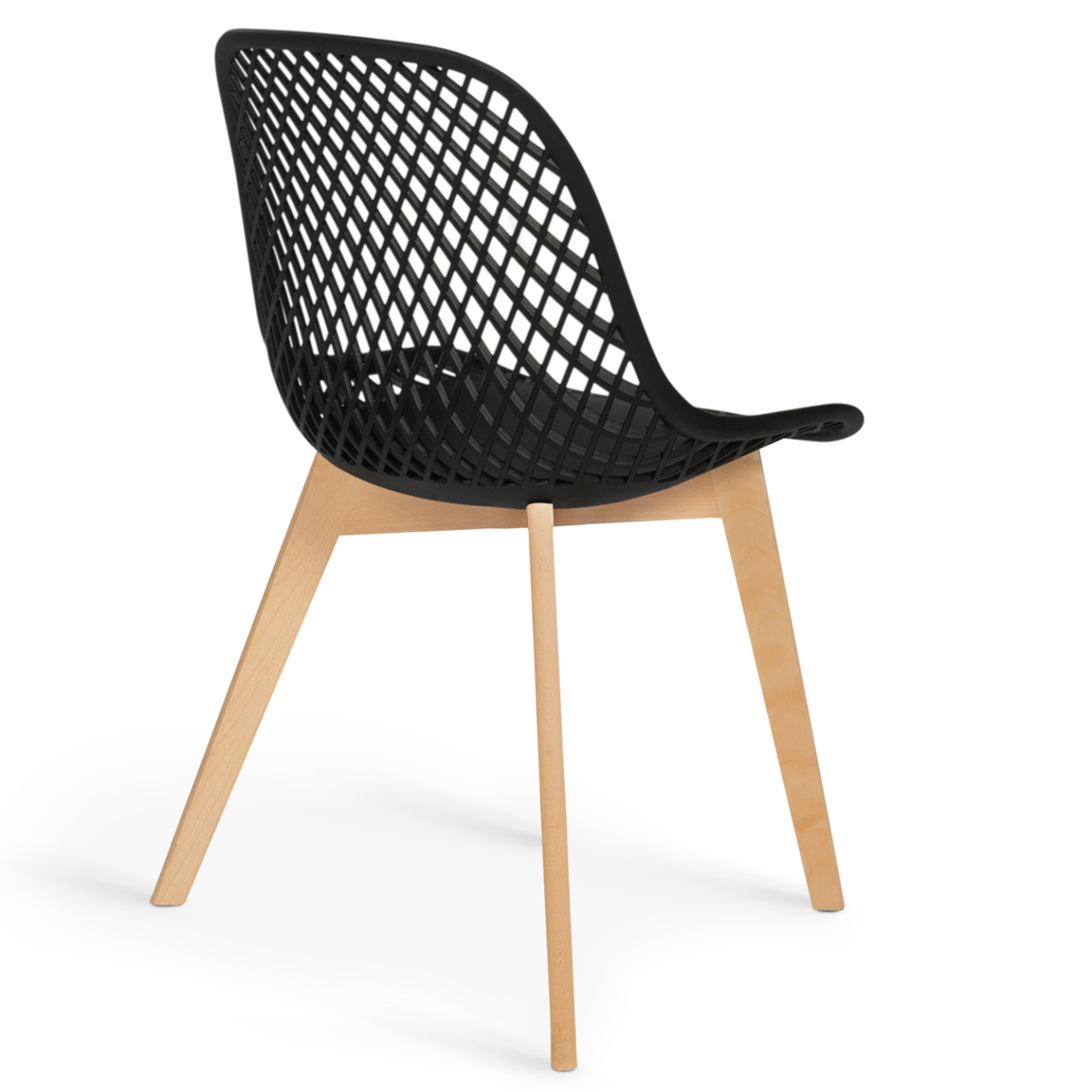 Voir la diapositive 4 : ID MARKET Lot de 4 chaises mandy noires pour salle à manger
