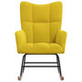Voir la diapositive 3 : VIDAXL Chaise a bascule Jaune moutarde Velours