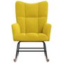 Voir la diapositive 3 : VIDAXL Chaise a bascule Jaune moutarde Velours
