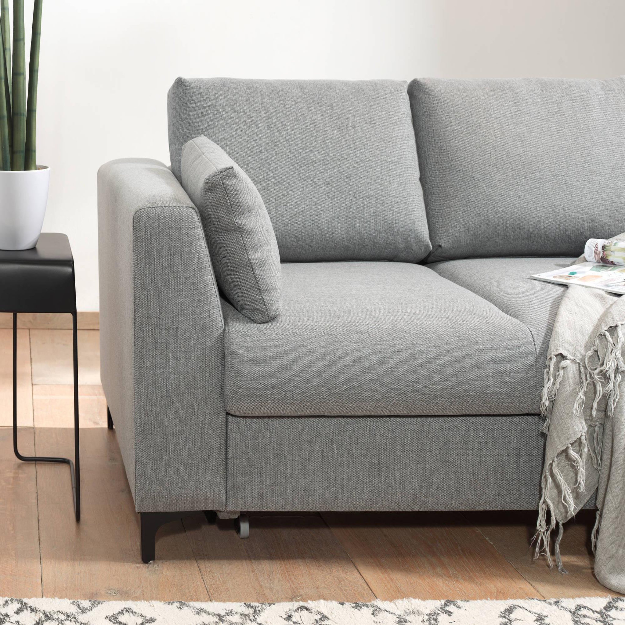 Voir la diapositive 5 : LISA DESIGN Tala - canapé d'angle droit - convertible avec coffre - 4 places - en tissu
