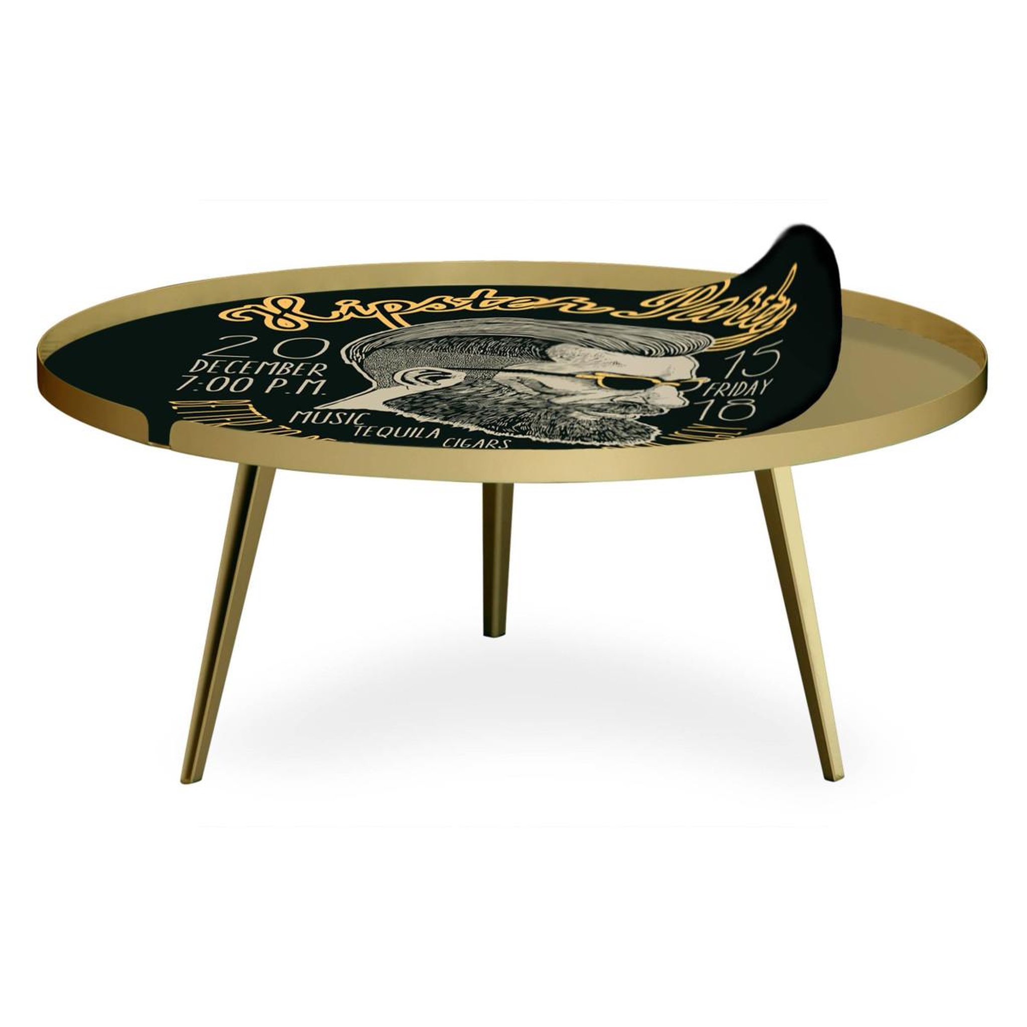 Voir la diapositive 3 : Paris Prix Table Basse à Rebord 2 Covers  Fun  90cm Or