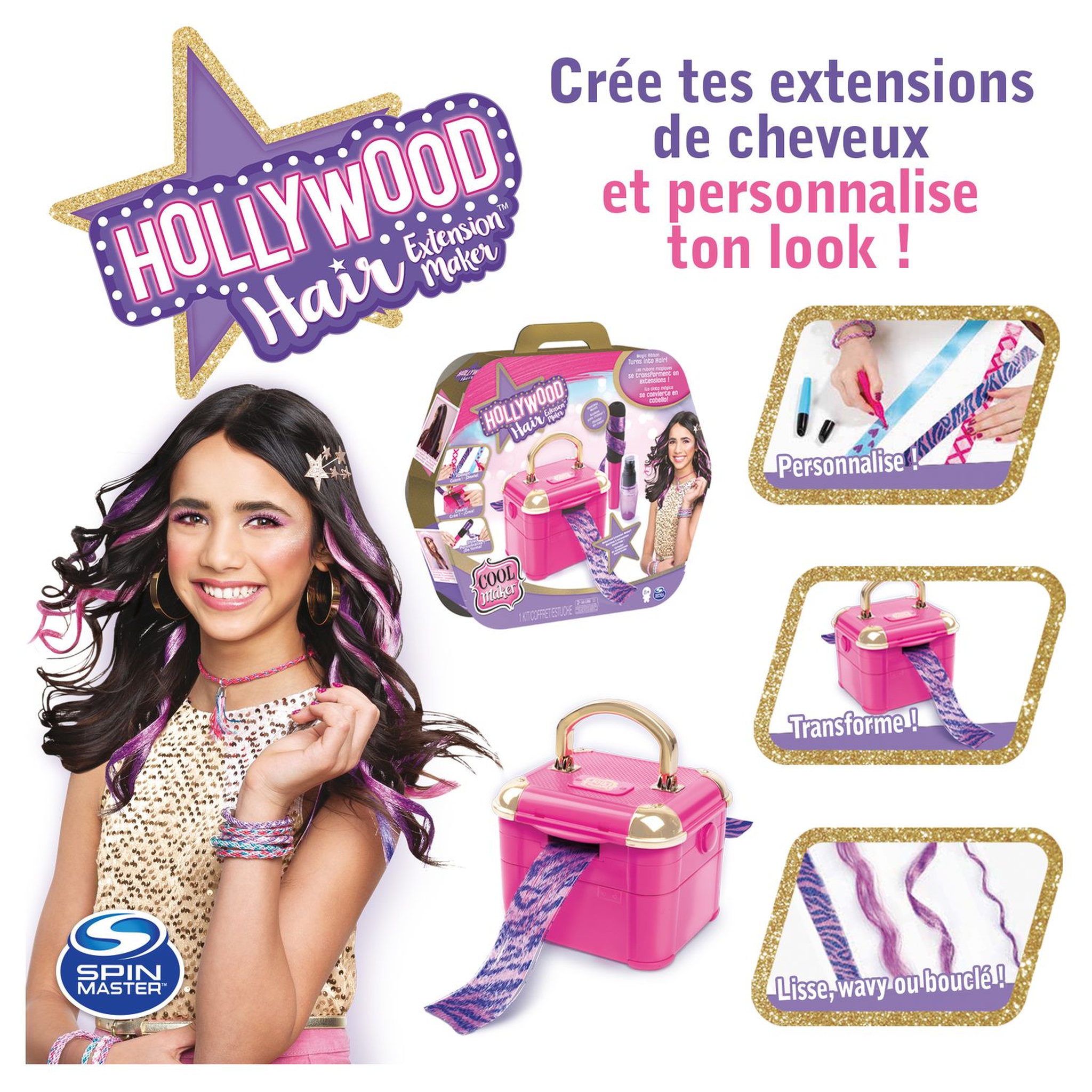 Voir la diapositive 5 : SPIN MASTER Machine à extensions de cheveux - Cool maker - Hoolywood Hair Studio