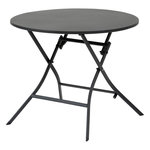 HESPERIDE Table de jardin pliante ronde 4 places GREENSBORO - Gris graphite